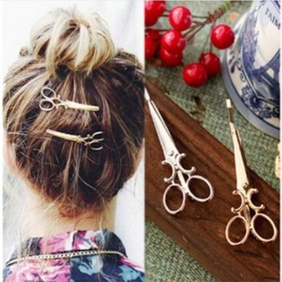 ChicksDesire Accessories - Gold & Silver Scissor Ornaments Hair Clips